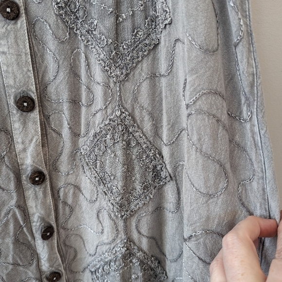 Vintage Boho Hippie Fairy Embroidered Dress Whimsigoth - Picture 7 of 8